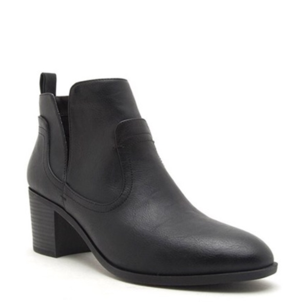 Qupid Topanga Black Slip On Western Bootie 9.5 9 - Picture 2 of 6